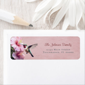 Hummingvogel und Hibiskus | Pink-Hochzeitadresse
