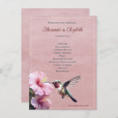 Hummingvogel und Hibiskus | Pink-Hochzeitsprogramm (Vorne/Hinten)