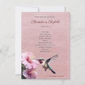 Hummingvogel und Hibiskus | Pink-Hochzeitsprogramm (Vorderseite)
