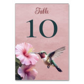 Hummingvogel und Hibiskus | Rosa Hochzeit Tischnummer (Rückseite)