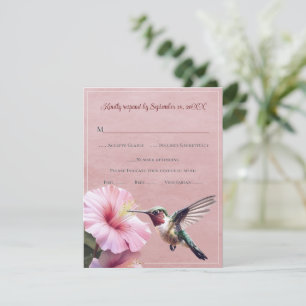 Hummingvogel und Hibiskus RSVP Karte