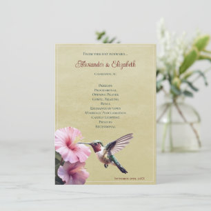Hummingvogel und Hibiskus   Yellow Wedding Program