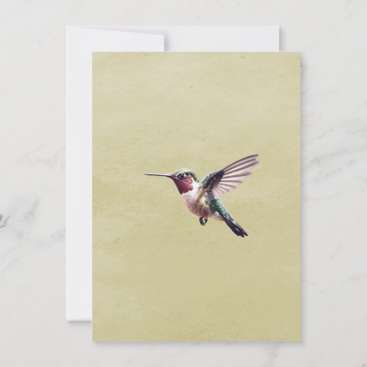 Hummingvogel und Hibiskus | Yellow Wedding Program (Rückseite)