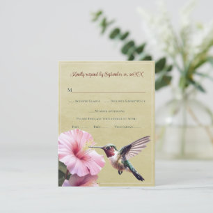 Hummingvogel und Hibiskus Yellow Wedding RSVP