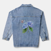 Hummingvogel und Hydrangea Jeansjacke (Rückseite)
