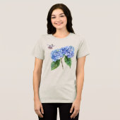 Hummingvogel und Hydrangea Tri-Blend Shirt (Vorderseite voll)