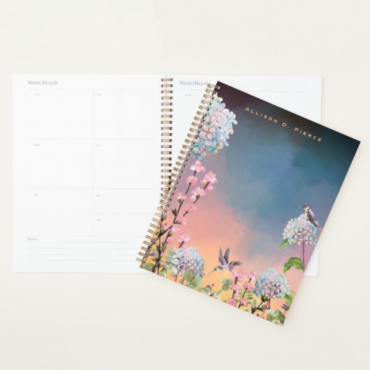 Hummingvögel und Hydrangeas | Farbenfroher Himmel Planer (Anzeige)