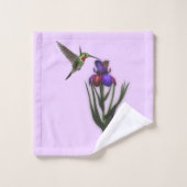 Hummingvogel und Iris-Blume Badhandtuch Set (Waschlappen)