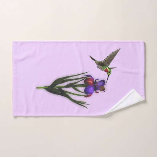 Hummingvogel und Iris-Blume Badhandtuch Set (Handtuch)