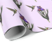Hummingvogel und Iris-Blume    Geschenkpapier (Rolleneckpunkt)
