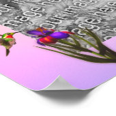 Hummingvogel und Iris Blume kreieren Poster (Ecke)