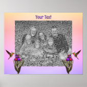 Hummingvogel und Iris Blume kreieren Poster (Vorne)