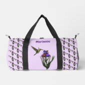 Hummingvogel und Iris-Blume Personalisiert Duffle Bag (Vorderseite)