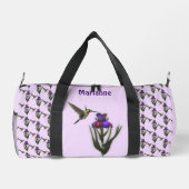 Hummingvogel und Iris-Blume Personalisiert Duffle Bag (Rückseite)