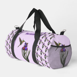 Hummingvogel und Iris-Blume Personalisiert Duffle Bag