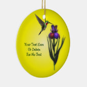 Hummingvogel und Iris-Blume Personalisiert Keramikornament (Rechts)