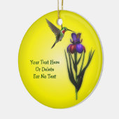 Hummingvogel und Iris-Blume Personalisiert Keramikornament (Links)