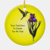 Hummingvogel und Iris-Blume Personalisiert Keramikornament (Hinten)