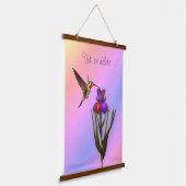 Hummingvogel und Iris-Blume Personalisiert Wandteppich Mit Holzrahmen (Gewinkelt)