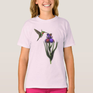 Hummingvogel und Iris-Blume T-Shirt