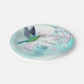 Hummingvogel und Kirschblossom | Geburtstag Pappteller (Schrägansicht)