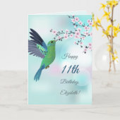 Hummingvogel und Kirschblossom zum Geburtstag Karte (Gelbe Blume)