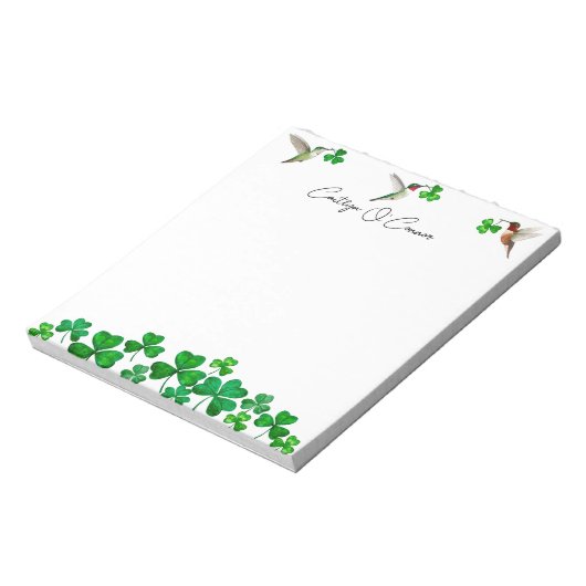 Hummingvögel und Kleeblätter Notepad Notizblock (Rotiert)