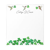 Hummingvögel und Kleeblätter Notepad Notizblock (Vorderseite)