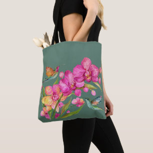 Hummingvogel und Orchideen Tasche