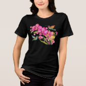 Hummingvogel und Orchideen Tri-Blend Shirt (Vorderseite)