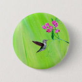 Hummingvogel und Platterbsen Malerei Button (Vorderseite)