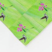 Hummingvogel und Platterbsen Malerei Fleecedecke (Ecke)
