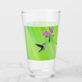 Hummingvogel und Platterbsen Malerei Glas