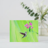 Hummingvogel und Platterbsen Malerei Postkarte (Stehend Vorderseite)