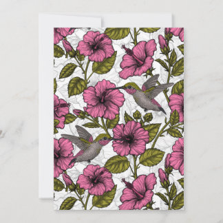 Hummingvögel und rosa Hibiskus Blume