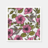 Hummingvögel und rosa Hibiskus Blume Serviette (Vorderseite)