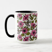 Hummingvögel und rosa Hibiskus Blume Tasse (Links)