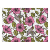 Hummingvögel und rosa Hibiskus Blume Tischdecke (Vorderseite (Horizontal))