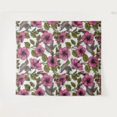 Hummingvögel und rosa Hibiskus Blume Wandteppich (Vorderseite (Horizontal))