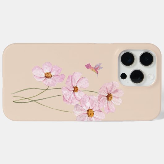 Hummingvogel und rosa Kosmos Case-Mate iPhone Hülle (Rückseite (Horizontal))