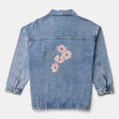 Hummingvogel und rosa Kosmos Jeansjacke (Rückseite)