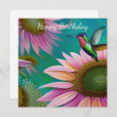 Hummingvogel und rosa Sonnenblumen (Vorne/Hinten)