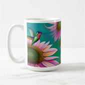 Hummingvogel und rosa Sonnenblumen Kaffeetasse (Links)