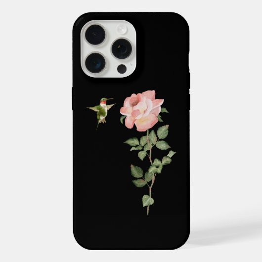 Hummingvogel und Rose iPhone Hülle (Rückseite)