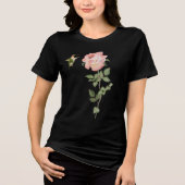 Hummingvogel und Rose Tri-Blend Shirt (Vorderseite)