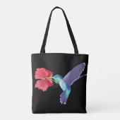 Hummingvogel und roter Hibiskus Farbenfroh Tasche (Rückseite)