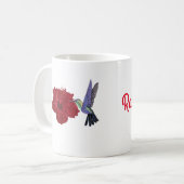 Hummingvogel und Roter Hibiskus Kaffeetasse (Vorderseite Links)
