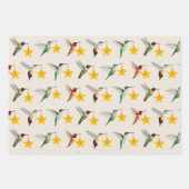 Hummingvögel und Sterne Geschenkpapier Set (Vorderseite)