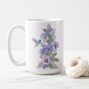 Hummingvogel und Stiefmütterchen Kaffeetasse