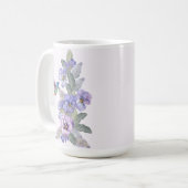 Hummingvogel und Stiefmütterchen Kaffeetasse (Vorderseite Links)
